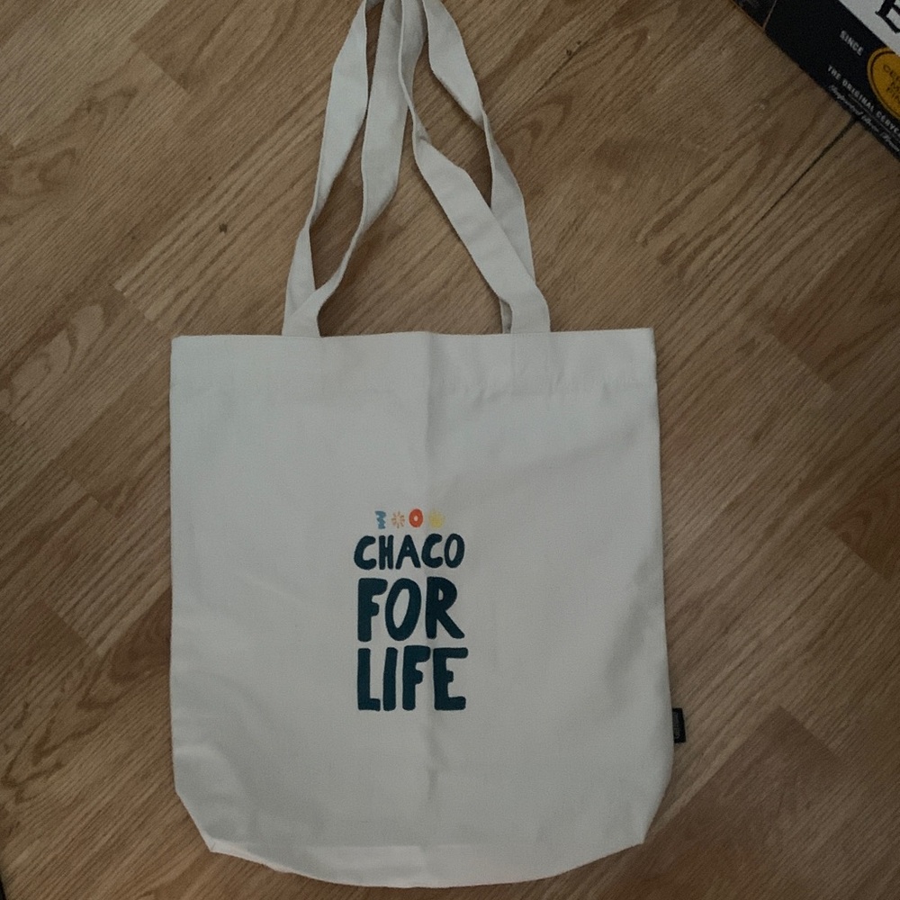 Chaco Cream Tote Bag with Graphic Print